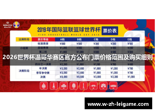 2026世界杯温哥华赛区官方公布门票价格范围及购买细则